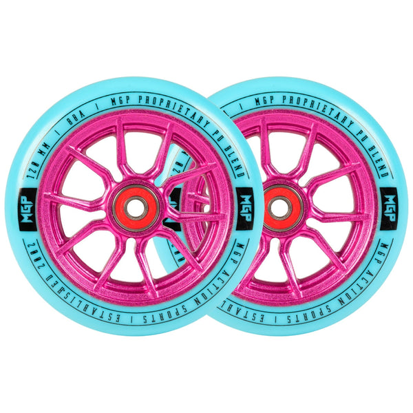 PAIR MADD GEAR 120MM SYNDICATE AR WHEELS BLUE / PINK