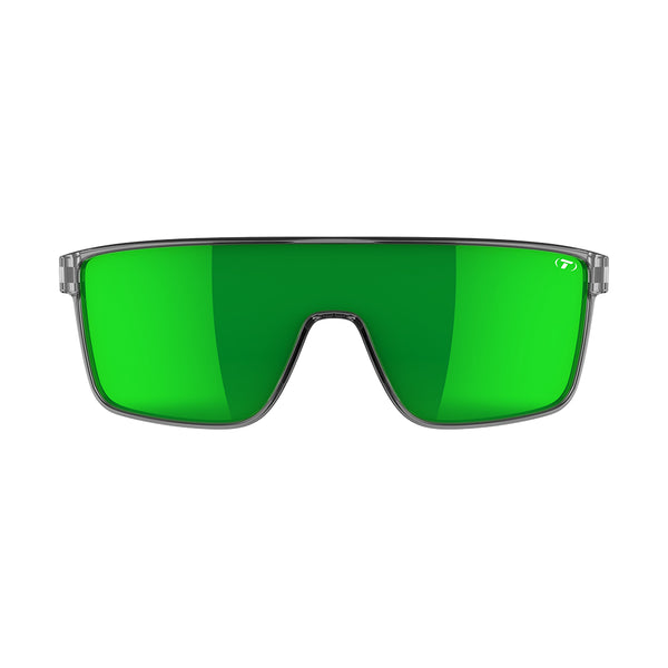 Tifosi Sanctum Sunglasses Crystal Smoke with Green Mirror Polarized Lens
