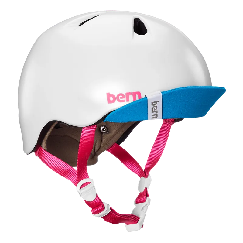 Bern Nina Satin White w/ Flip Visor