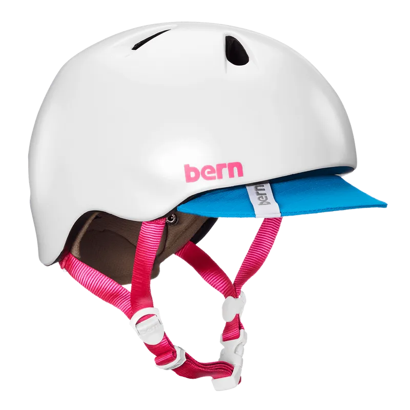 Bern Nina Satin White w/ Flip Visor
