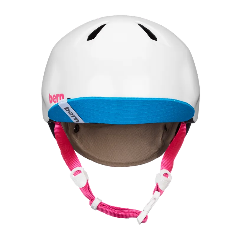 Bern Nina Satin White w/ Flip Visor