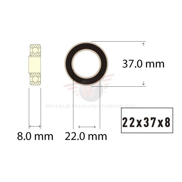 37x22x8Z Enduro Sealed Bearing (ea)