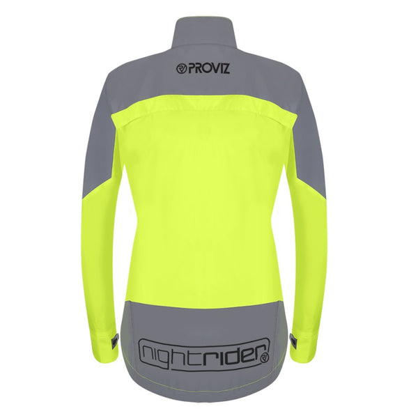 Proviz Nightrider 2.0 Women's Cycling Jacket Yellow - Rear
