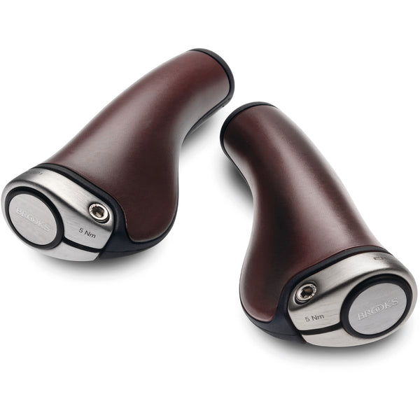 Brooks GP1 Grips 130/130 Brown/Silver - Papanui Cycles - Great Service, Great Rewards & Great Choice